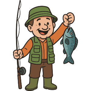 Happy Fisherman Catch