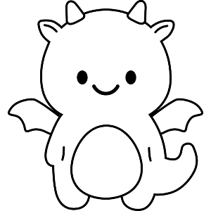 Happy Dragon Outline 
