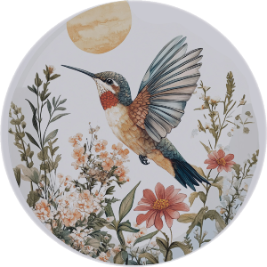 Hummingbird with Flowers