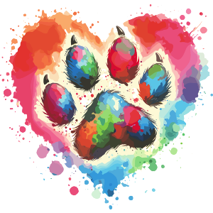 Paw Print Love Heart