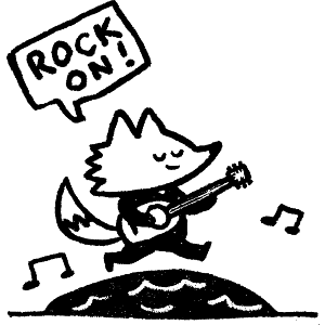 Rock On Fox Playing Guitar