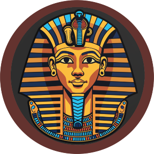 Egyptian Pharaoh in Circle Frame