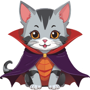 Kawaii Style Cat In Halloween Costume 