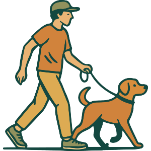Man And Dog Walking