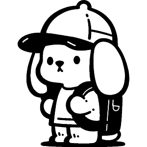 Schoolboy Puppy with Backpack