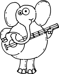 Elephant Playing A Banjo