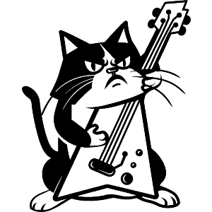 Mad Cat Playing Electric Guitar