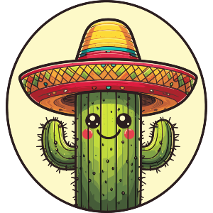 Cute Cactus Wearing Sombrero