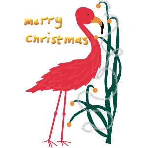 Flamingo Decorates For Christmas 