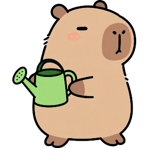 Capybara & Watering Can