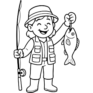 Happy Fisherwoman Catch