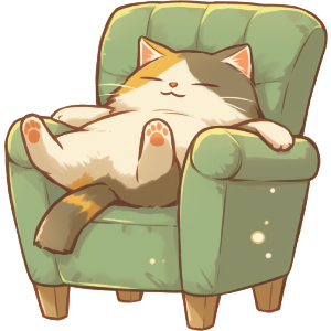 Sleepy Cat on Sofa
