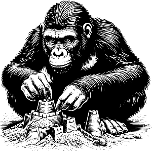 Gorilla Building Sand Castles