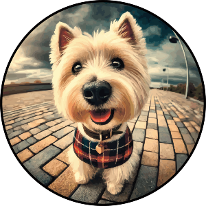 Smiling West Highland Terrier