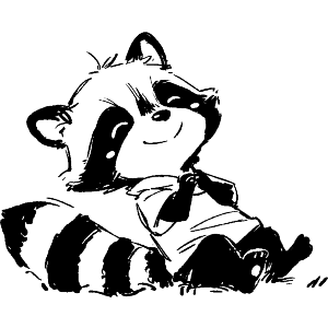 Cute Sketchy Raccoon Sitting