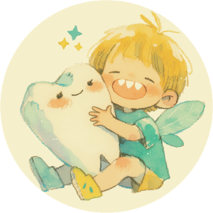 Happy Tooth Fairy Holding Tooth