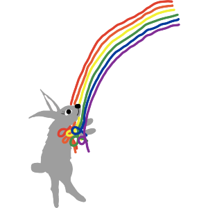 Rabbit Clutching A Rainbow