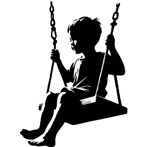 Happy Boy Playing on Swing