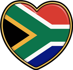 South Africa Flag Heart
