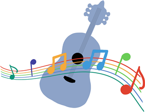 Musical Notes with Guitar