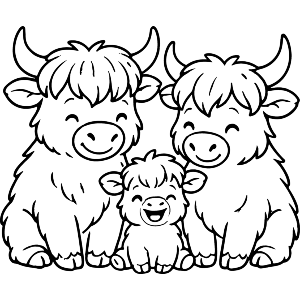 Highland Cow Family