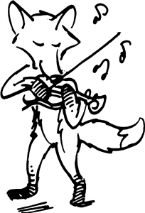 Fox Playing Violin