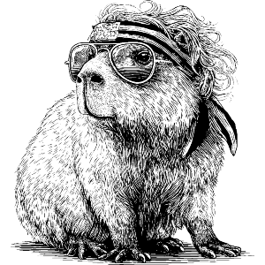 Capybara Wearing Sunglasses 