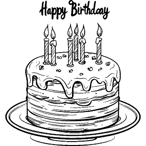 Happy Birthday Cake with Candles