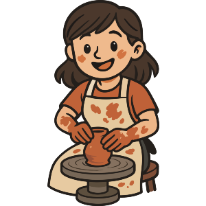 Woman Using Pottery Wheel