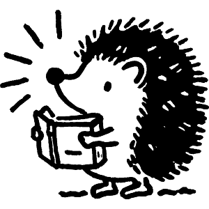 Cute Hedgehog Reading