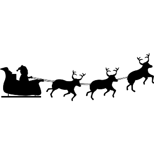 Santa Sleigh Flying Silhouette