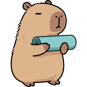 Capybara with Yoga Mat
