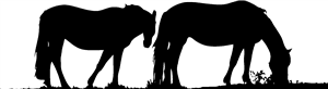 Horses Grazing Silhouette