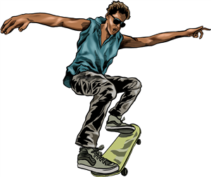 Skateboarding Man