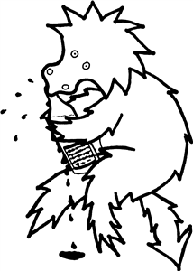 Monster Drinking Beer