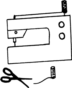 Sewing Machine & Scissors