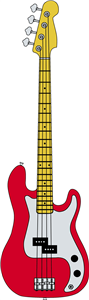 Red Bass Guitar