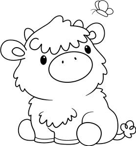 Highland Cow & Butterfly