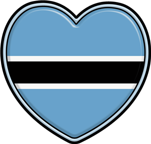 Botswana Flag Heart