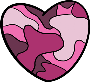 Pink Camo Heart