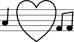 Music Stave With Heart