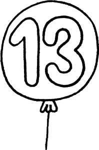 Number 13 Balloon