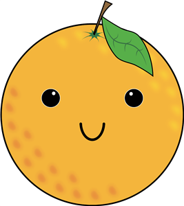 Cute Orange Fruit Face