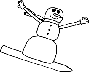 Snowboarding Snowman