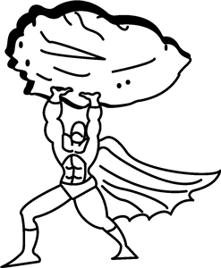 Superhero Lifting Rock