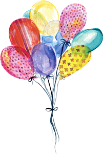 Colorful Patterned Balloons Bunch