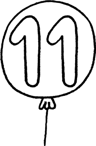 Number 11 Balloon