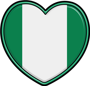 Nigeria Flag Heart