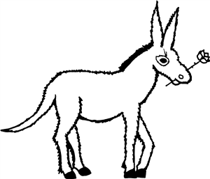 Donkey With Rose