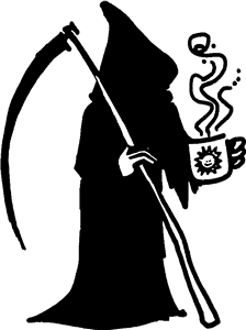 Grim Reaper With Coffee